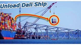 Channel Clearing Unload MV Dali Ship  Baltimore Bridge Collapse [upl. by Torbert679]