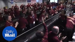 Moment NASA staff celebrate InSight spacecraft landing safely [upl. by Annabell789]