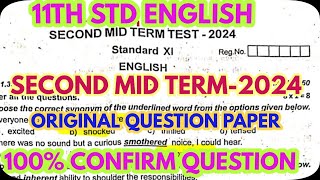 11Th Std English Second Mid Term2024Original Question Paper100 Expected QuestionsGRSUCCESSSTC [upl. by Sybila]