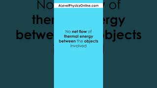 Thermal Equilibrium Definition  A Level Physics [upl. by Kristianson]