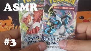 ASMR 3  quotOuverture de 2 Boosters Pokémon Frontières Franchiesquot [upl. by Eiddam]