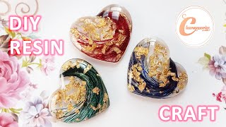 DIY Epoxy Resin Craft  Unique Pocket Hearts Resin Crafts for Beginners  Step by step tutorial [upl. by Ahsikin]