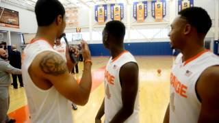 Syracuse basketball Michael Gbinije takes the mic on media day [upl. by Welcher]