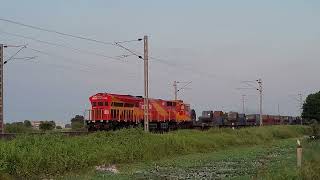 Angad WDG6G  CONTAINER SKIPPING sanand 69005 indianrailways angad containertrain gujarat [upl. by Segroeg284]