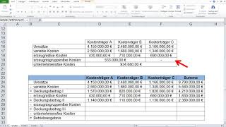 Deckungsbeitragsrechnung mehrstufige DBRechnung Aufgabe 1 [upl. by Leakcim]