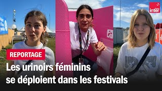 Les urinoirs féminins se déploient dans les festivals [upl. by Aksehcnarf]