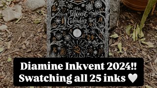 Diamine Inkvent 2024 • Black Edition 😎🖤 Spoiler Video Swatching all 25 inks [upl. by Odoric]