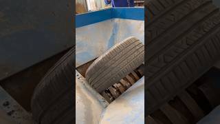 car tires are put into the shredder and cut into pieces trending cutlery shortvideo forging [upl. by Haynor]