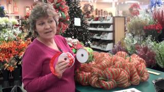 How to Make a Basic Mesh Wreath Part 1 [upl. by Eetsirk]