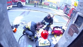 Polish firefighters in action JRG Świętochłowice Polscy strażacy w akcji [upl. by Aneelas]