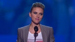 Raw Video Scarlett Johansson opens up to a captive DNC crowd [upl. by Stroup]