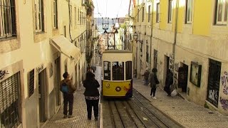 Lisboa Ascensor da Bica Lisbon Elevador da Bica Funicular [upl. by Aihsi]