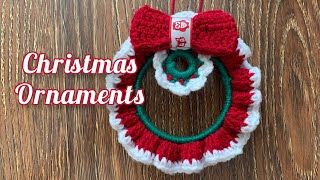 How to Crochet The Christmas Ornaments  Simple and Easy  Christmas Wreaths 🧶 [upl. by Duke]