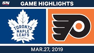 NHL Game Highlights  Maple Leafs vs Flyers – March 27 2019 [upl. by Anialahs]