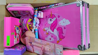 Unicorn Stationery Collection From The Box Pencil Case Secret Pen Eraser 3in1 Kit Ultimate Toy [upl. by Ama]