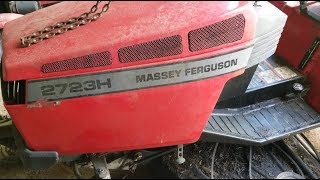 How to Remove Massey Ferguson 2723H Mower Deck Simplicity [upl. by Euqor122]