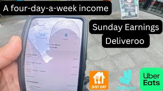 Sunday earnings deliveroo work only 4 days a week deliveroo Uber eats food delivery [upl. by Selym]