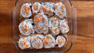 Carrot Cake Cinnamon Rolls Recipe Video [upl. by Jonas]