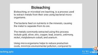 What is bioleaching part1 [upl. by Akemad632]