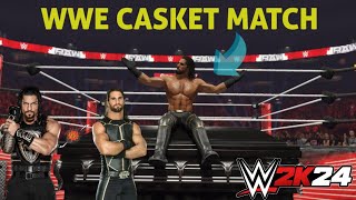 WWE 2K24  Seth Rollins vs Roman Reigns Casket Match  WWE Raw 2024 [upl. by Rillings]