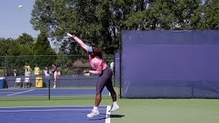 Serena Williams Serve In Super Slow Motion  2013 Cincinnati Open [upl. by Amihc]