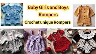 Baby rompers designs winter Collection  Crochet baby rompers [upl. by Lerual]