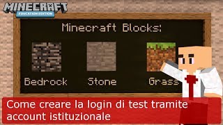 A scuola con Minecraft Come Creare la Login di Prova con Account Istituzionale [upl. by Clarice]