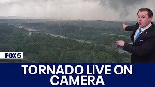 Tornado in Gaithersburg caught LIVE on FOX 5 [upl. by Nohsyt188]