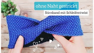 Stirnband stricken ohne Naht  Enden zusammenstricken [upl. by Nilrac129]