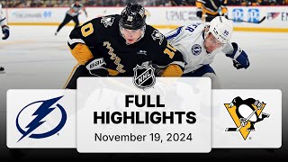 NHL Highlights  Lightning vs Penguins  November 19 2024 [upl. by Christianna]