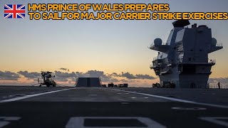 HMS Prince of Wales prepares to sail for major carrier strike exercises [upl. by Llecram]