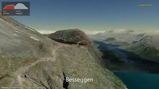 Besseggen ∆ hiking trails ∆ 3dtrailcomnorway [upl. by Airotel]