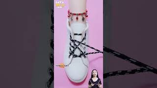 Trendy style tie shoelaces design for girls sneakers lacing fashion tips shorts shoeslacestyles [upl. by Catto]