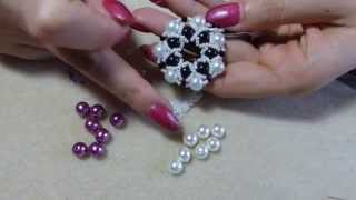 Diy tutorial ciondolo con perle e perline 1 come fare gioielli fai da te beadwork [upl. by Brunella]