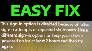 How To Fix This Sign in Option is Disabled Because of Failed Sign in Attempts [upl. by Tap]