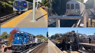 Railfanning staten island railway with laser trainhirail and r211s [upl. by Adnilam]