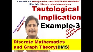 Tautological Implication  Tautological Implication in Discrete Mathematics  DMS  MFCS  DMGT [upl. by Litnahs734]