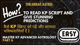 How To Read Script in KP Astrology  Learn Advanced Kp Astrology 6  Planet Script  Easy [upl. by Alyhs965]