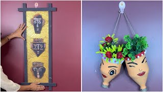 DIY Tribal Wall Art amp Hanging Face Planters  Unique Home Decor Ideas [upl. by Aiynot]