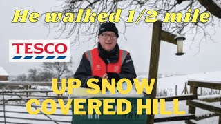 Tesco delivery driver walked 12 MILE UP STEEP SNOW COVERED HILL What an AMAZING man Thanks Tesco [upl. by Anauq217]