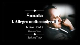 1 Allegro molto moderato  Sonata for Flute and Harp  Nino Rota  Flute Backing Track [upl. by Retlaw263]