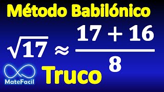 Calcular raíz cuadrada muy fácil sin calculadora Método babilónico Ejemplo 1 [upl. by Edivad]