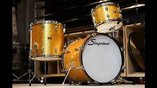 SOLD  Slingerland 121418quot Drum Set  1960s Gold Sparkle [upl. by Annaihs]