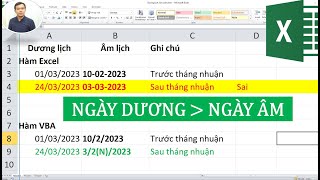 Cách đổi ngày dương lịch sang âm lịch trong Excel không bị sai tháng nhuận [upl. by Copp160]