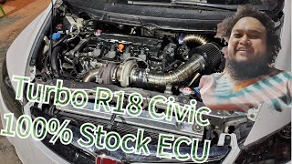 234hp 8th gen Honda Civic FD R18 Turbo Reflash tuned using 100 Stock NA ECU without extra tools [upl. by Obelia]