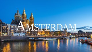 Amsterdam 4K  Netherlands  Historic Canals  Relaxing Music [upl. by Ewnihc610]