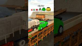 Big And Small Cars vs Train on Bridge  Teardown shorts [upl. by Annazus31]