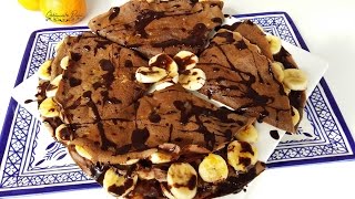 كريب بالشكلاط سهل ورطب مع صلصة شكولاته منزلية رائعة  Crêpes au Cacao [upl. by Trant]