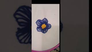 Beautiful flower embroidery youtubeshorts beautifulhandembroideryflowerdesign howtomakehandem [upl. by Sewel704]