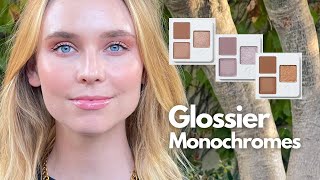 Glossier Monochromes Eyeshadow Palette Review Teak Almond Mist [upl. by Nylarej]